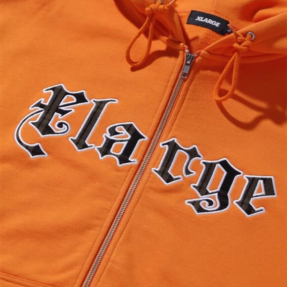 Patched Logo Zip Up Hoodie Sweatshirt Men's - Picture 4 of 6